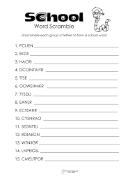Unscramble the sight words and write them on the lines. School Word Scramble Free Worksheet Squarehead Teachers