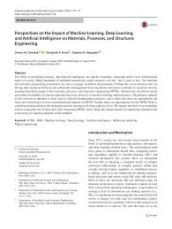 Pdf Perspectives On The Impact Of Machine Learning Deep Learning And Artificial Intelligence On Materials Processes And Structures Engineering