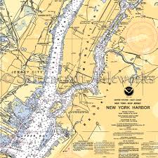 new york new york harbor nautical chart decor