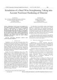 Check spelling or type a new query. Pdf Simulation Of A Steel Wire Straightening Taking Into Account Nonlinear Hardening Of Material