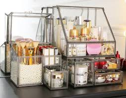 Say goodbye to messy countertops and say hello to these beautiful cosmetic organizers! Bronze Makeup Organizer Perfume Organizer Cosmetics Storage Etsy