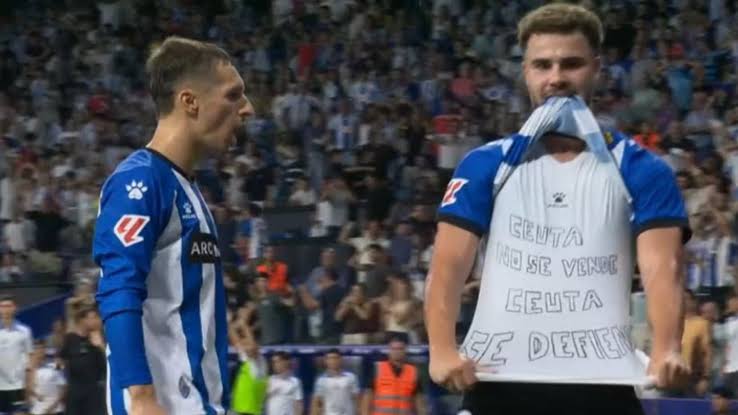 La reivindicación de Marcos Fernández tras marcar con el Espanyol: "Ceuta  no se vende, Ceuta se defiende"