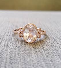 Antique Diamond White Sapphire Engagement Ring Rose Gold Victorian Bezel Set Low White Sapphire Engagement Ring Rose Engagement Ring Engagement Rings Sapphire