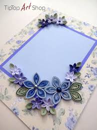 Handmade Quilling Card With Blue Paper Flowers For Birthday Etsy Quilling Designs Paper Quilling Cards Quilling Patterns