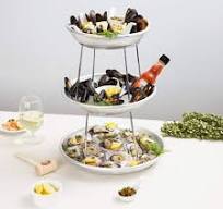 3-Tier Seafood Tower Set with Aluminum Trays & Stand ...