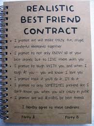 Realistic Best Friend Contract 5 X 7 Journal Etsy Friend Birthday Gifts Friends Quotes Birthday Gifts For Best Friend