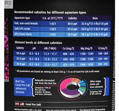 My Results Red Sea Coral Pro Salt Fresh Mix Parameters