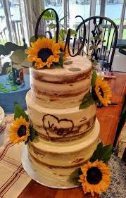 Birch Tree Wedding Cake With Sunflowers Pin On I Do Bbq Bridal Shower Couples Wedding Shower