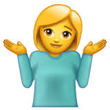 Make sure emoji is displayed here. Person Shrugging Emoji