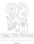 The package contains one 19.5 x 12.75 inch coloring book with eighteen pictures. Happy 90th Birthday Coloring Page Twisty Noodle