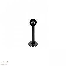 Black Long Post Ball Labret With Pvd Coating