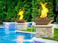 Use this striking, versatile planter to add visual appeal in any setting. Inter Fab 4100 28 Alta Pool Side Waterfall Only Dark Granite Pool Landscaping Pool Fountain Pool Waterfall