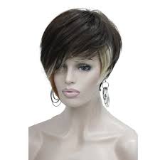 Parrucche da donna StrongBeauty Frangia inclinata asimmetrica Parrucca  piena sintetica naturale corta diritta Bob 6 colori