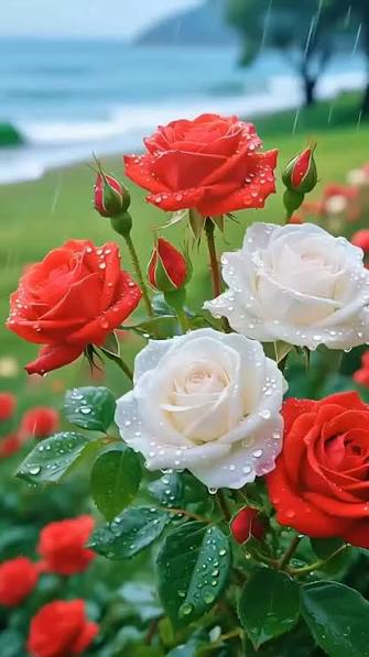 Roses in the rain 🌹🌧️, Soft petals, quiet moments, pure magic ✨, #RainyRoses, #RoseReels, #FlowerLovers, #NatureMood, #CalmAesthetic