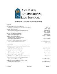 Ave Maria International Law Journal Ave Maria School