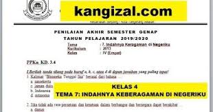 Berilah tanda silang pada salah satu huruf a,b,c, atau d di depan jawaban yang paling benar ! Soal Uas Pat Ukk Kelas 4 Tema 7 Kurikulum 2013 Revisi 2019 2020 Kang Izal Blog