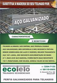 Ecoteto Telhados De Aco Galvanizados Rio Preto Materiais Para Construcao Em Balsamo Sp