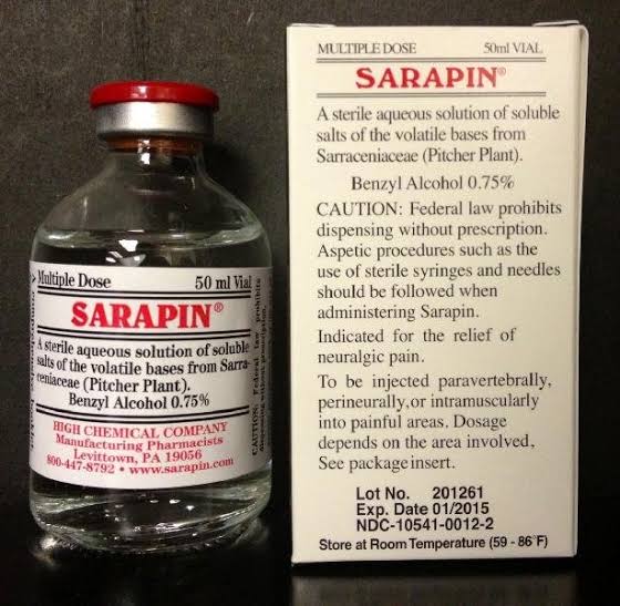 Sarapin (Selective Neural Analgesic) 50ml Sterile Injection, AI generated