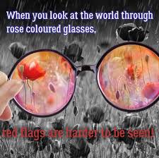 When You Look At World Through Rose Coloured Glasses Red Flags Are Harder To Be Seen Rose Colored Glasses Glasses Quotes Glasses