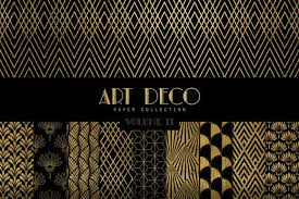 Black And Gold Art Deco Background Art Deco Digital Papers Volume Ii By The Paper Town On Creative Market Art Deco Pattern Art Deco Art Deco Design