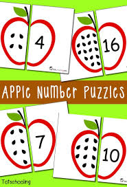 Free Apple Number Puzzles Preschool Math Apple Preschool Numbers Preschool