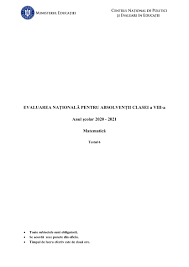 Barem de evaluare şi de notare. Evaluare Nationala 2021 Vezi Baremele Setului 6 De Teste De Antrenament Edu Pentru Clasa A 8 A La Limba Romana Si La Matematica Publicate De Minister Pe 16 Aprilie 2021 Seria 6 Setul