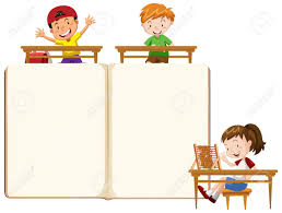 Alphabet kids are colorful bulletin board borders that will inspire kids to learn the alphabet in a refreshing and pleasant way. Border Template Design With Happy Kids In Classroom Illustration Royalty Free Cliparts Vectors And Stock Illustration Image 143599920