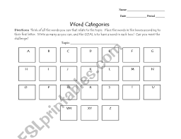 English Worksheets Abc Box Chart