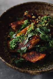 Adobo Acorn Squash Quinoa And Jalapeno Chimichurri Naturally Ella Recipe Crispy Quinoa Vegetarian Recipes Healthy Vegetarian Entree Recipes