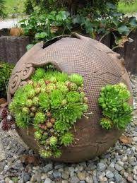 Die pflanztaschen sind so konzipiert, dass sie einfach einen blumentopf mit topfuntersetzer beherbergen und untereinander gehängt werden können. Bildergebnis Fur Betonkugel Zum Bepflanzen Selber Machen Betonkugel Selber Machen Betonkugeln Bepflanzung