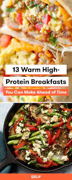 13 Warm High Protein Breakfasts You Can Make Ahead Of Time High Protein Breakfast Recipes Healthy Vegetarian Breakfast Vegetarian Breakfast Recipes