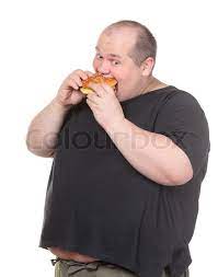Fat guy eating burger meme generator. Fat Man Gierig Essen Hamburger Stock Bild Colourbox