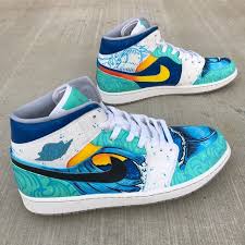 Jordan 1 Surf Under Water The Custom Movement In 2020 Custom Shoes Diy Custom Nike Shoes Diy Sneakers