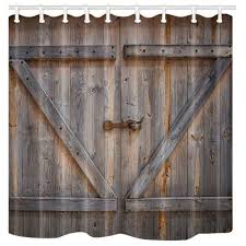 Pin By Rosa Vieira On Curtains In 2020 Rustic Shower Curtains Barn Door Shower Curtain Wooden Barn Doors