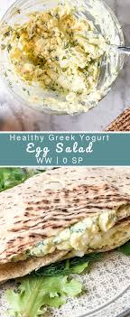 Healthy Greek Yogurt Egg Salad Is 0 Points And Can Be Paired With A Low Point Bread Such As Village He Greek Yogurt Eggs Greek Yogurt Recipes Healthy Egg Salad