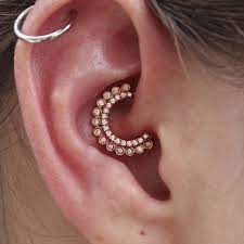 Fresh Daith Piercing With A 14k Rose Gold Apsara Clicker From Maria Tash Via Ig Alex Alaska Daith Jewelry Body Jewelry Shop Body Jewelry