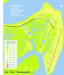 2 Elevation Map For Tybee Island Georgia And Vicinity