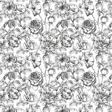 Black And White Floral Wallpaper Bathroom Black And White Floral Wallpaper In 2020 Floral Pattern Wallpaper Black And White Wallpaper Vintage Flowers Wallpaper