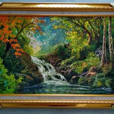 Perpaduan lukisan bertema alam dengan bingkai foto kayu memberikan kesan elegan dan sederhana. Jual Lukisan Hutan Asri Uk 40x60 Frame Pigura Cat Minyak Pd Kanvas Kab Karanganyar Caliandra Shop Tokopedia