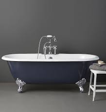 5 1 2 Double Ended Clawfoot Tub With White Exterior Rejuvenation In 2021 Clawfoot Tub Clawfoot Tub Bathroom Clawfoot