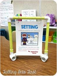 mini anchor chart stand falling into first anchor charts