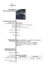 Europass curriculum vitae personal information first name(s) / surname(s). Cv Europas Shqip 1 3 Doc Europass Curriculum Vitae Informatat Personale Mbiemri Emri Numri Personal I Id Adresa Telefoni E Mail Nacionaliteti Course Hero