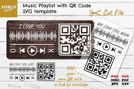 Please take note that if you require the qr code image in eps format, we only offer them in black. Music Playlist With Qr Code Svg Template Gift Idea 888905 Cut Files Design Bundles