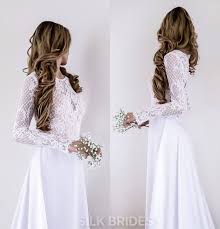 Eur 75,90 bis eur 79,90. Boho Lange Armel Brautkleid Offene Zuruck Brautkleid Etsy