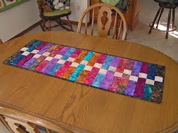 Bright Stripe Table Runner Quilted Table Runners Table Runners Striped Table Runner