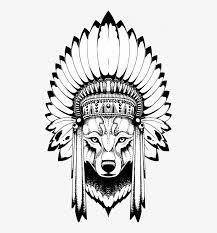 A deformed skull drawn fully over the back. Wolf Headdress Cool Tattoos Cover Up Tattoos Tribal Eskizy Tatu Volk Indeec Png Image Transparent Png Free Download On Seekpng