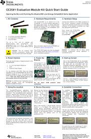 2541em The Cc2541em Is A Development Tool For Ti S 2 4 Ghz Cc2541 Bluetooth Low Energy System On Chip User Manual Texas Instruments
