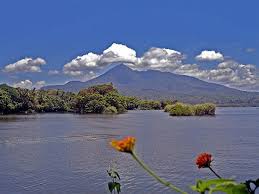 Largest Lake In Central America 18th Largest Lake In The World Volcano In Background Lake Nicaragua Natural Landmarks Big Lake