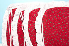 vintage christmas chair cushions 4 ties chair cushions set etsy red christmas decor christmas chair vintage christmas