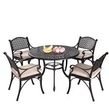 Shop our best selection of cast aluminum patio dining sets to reflect your style and inspire your outdoor space. Cast Iron Outdoor 5 Piece Prato Cast Aluminium Dining Table Chair Set Temple Webster